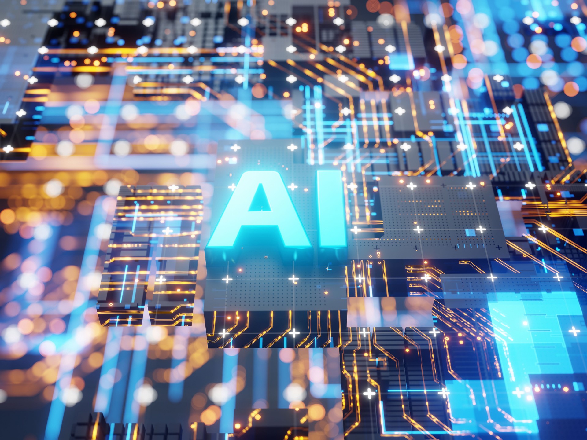 AI CPU Circuit board concept